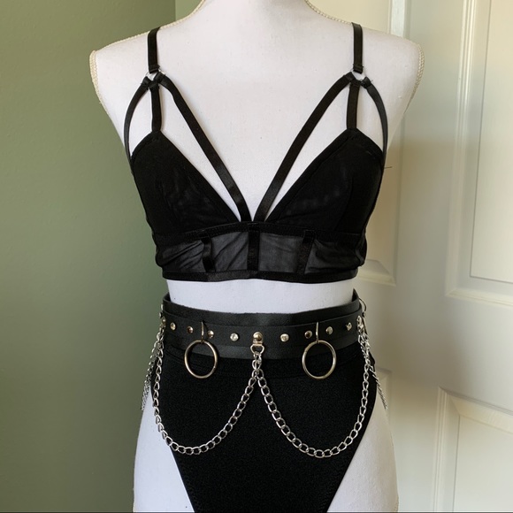 Accessories - BLING NOIR- Hoop and Chain Belt